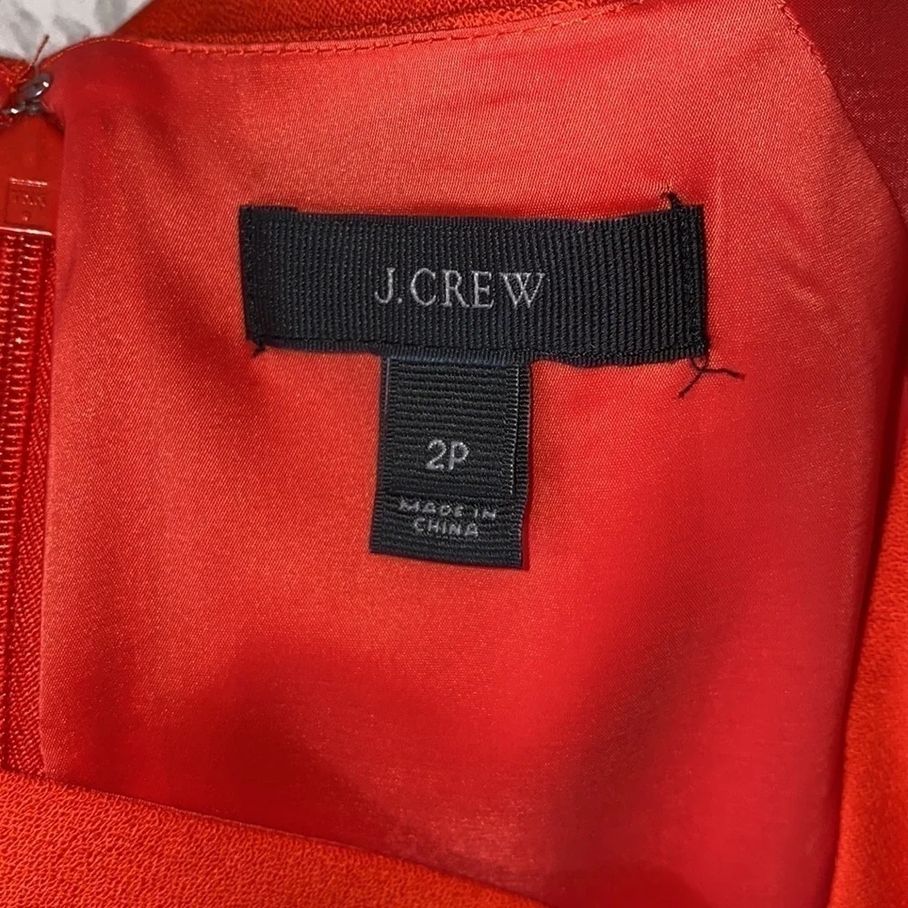 J. Crew Coral Cap Sleeve Sheath Pleated Detail Midi Dress - Picture 11 of 13